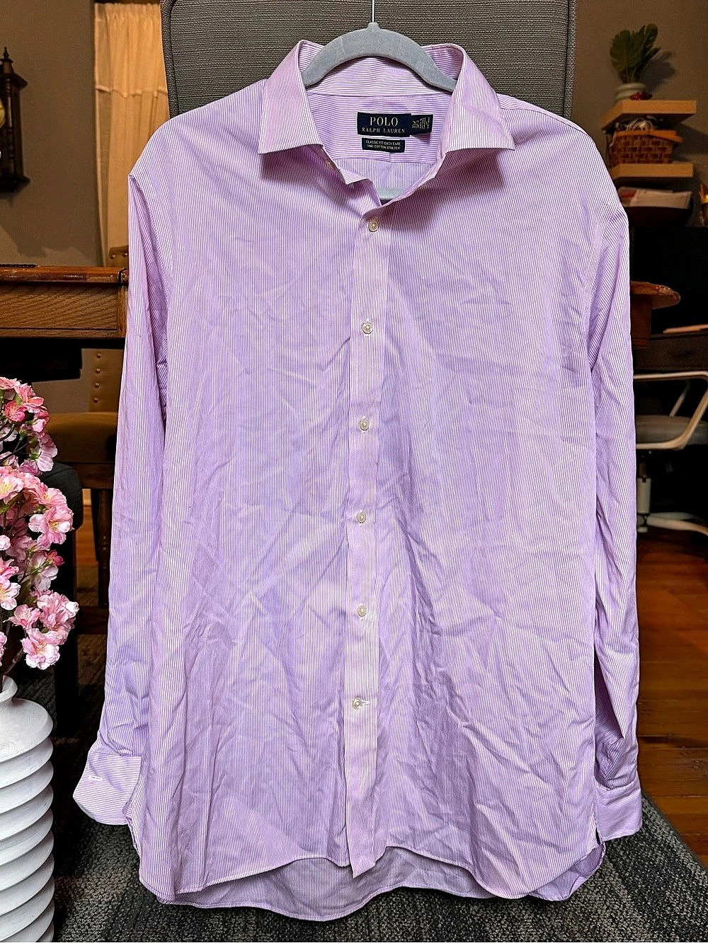 Polo Ralph Lauren Classic Fit Easy Care Cotton Stretch Dress Shirt Striped